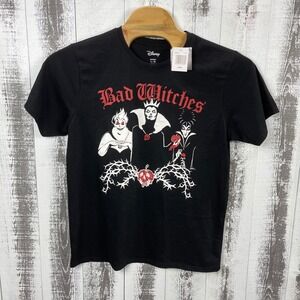 Disney T-Shirt Women's Large Bad Witches Villains Graphic Black
